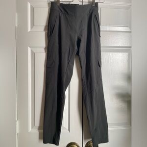 Athleta High Rise Grey Athletic Pants Sz 0 Sporty Travel Active Outdoor Gorpcore